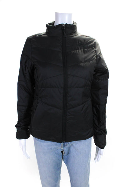 The North Face® Womens Long Sleeve Full Zip Quilted Puffer Coat Black Size S