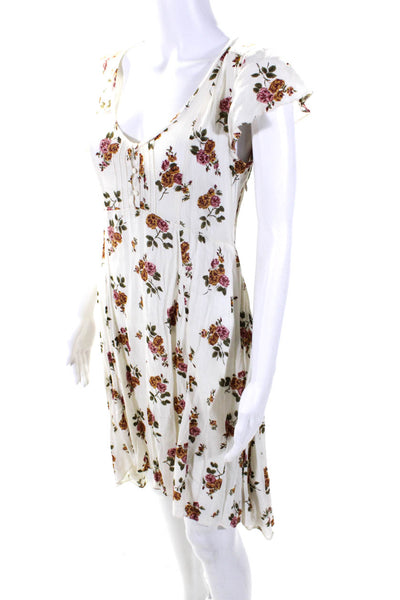 Denim & Supply By Ralph Lauren Women's Cap Sleeves Hi-Lo Hem Floral Dress Size 4