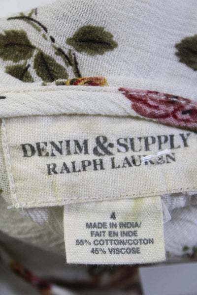 Denim & Supply By Ralph Lauren Women's Cap Sleeves Hi-Lo Hem Floral Dress Size 4