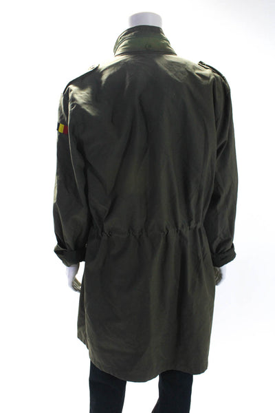 Seyntex Mens Vintage 1992 Button Up Field Jacket Coat Olive Green Size Large
