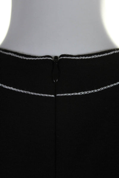 Rosetta Getty Womens Knit Sleeveless Crew Neck Midi Sheath Dress Black Large