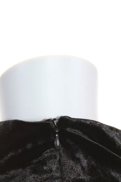 Alexandre Vauthier Womens Long Sleeve Mock Neck Velvet Midi Dress Black IT 40