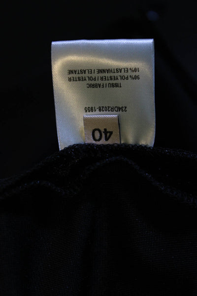 Alexandre Vauthier Womens Long Sleeve Mock Neck Velvet Midi Dress Black IT 40