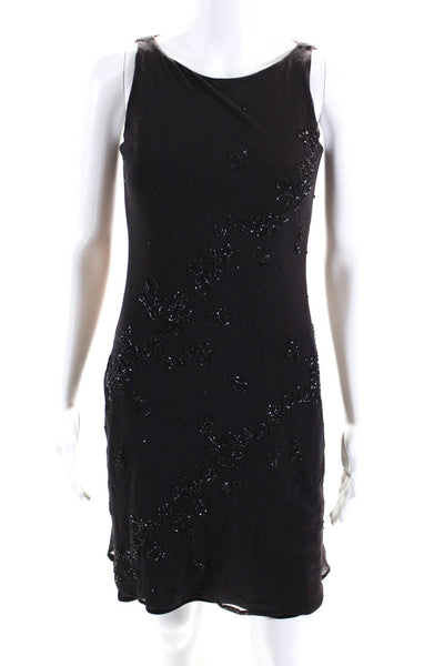 Laundry by Shelli Segal Womens Beaded Front Knee Length A-Line Dress Blue Size S