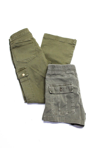 Joes James Perse Womens Cotton Button Bootcut Pants Shorts Green Size 24 0 Lot 2