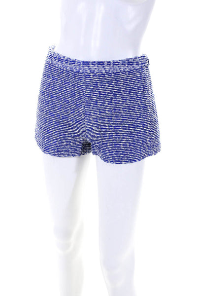 Ramy Brook Womens Cotton Striped Side Zipped Mini Slip-On Shorts Blue Size 0