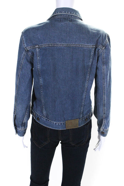 Ralph Lauren Polo Jeans Womens Cotton Denim Button Down Jean Jacket Blue Size M