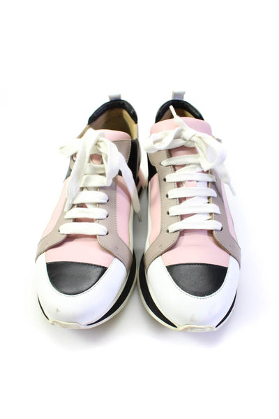 Hermes Womens H Logo Platform Colorblock Trainers Sneakers Pink White Black 39.5