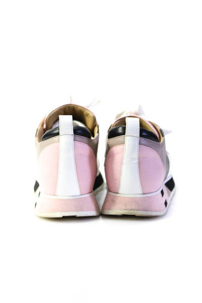 Hermes Womens H Logo Platform Colorblock Trainers Sneakers Pink White Black 39.5