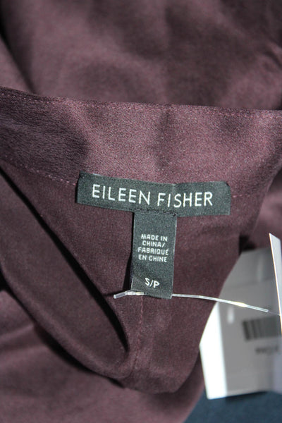 Eileen Fisher Womens V-Neck Sleeveless Pullover Knee Length Dress Purple Size S