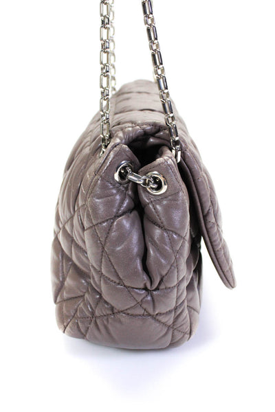 Christian Dior Womens Cannage Quilt Milly La Foret Shoulder Handbag Dark Purple