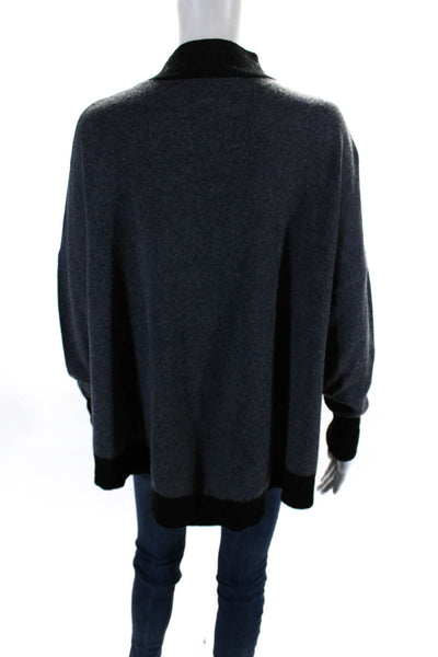 Hannah Childs Womens Wool Asymmetrical Hem Slit Pullover Sweater Gray Size XS