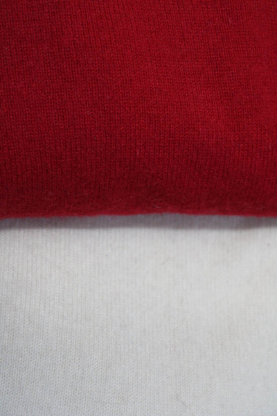 Mcduff Women's Turtleneck Long Sleeves Cashmere Sweater Red Beige Size S Lot 2