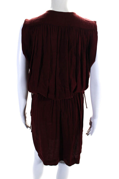 Isabel Marant Etoile Womens Drawstring Waist Sleeveless Shift Dress Red Size 38