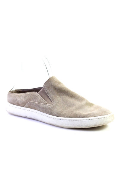 Vince Womens Suede Low Top Slip On Sneakers Mules Light Gray 7.5