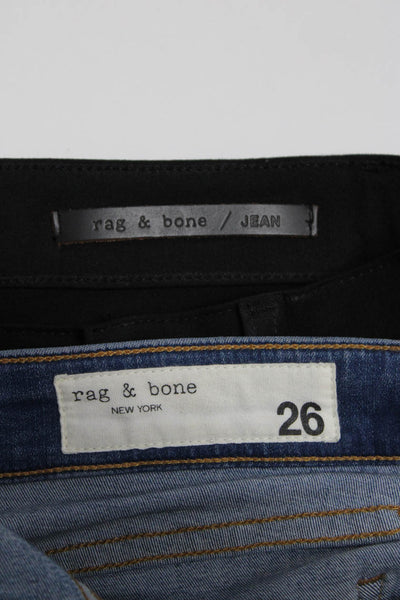 Rag & Bone Womens Mid Rise Raw Hem Skinny Jeans 26 27 Lot 2
