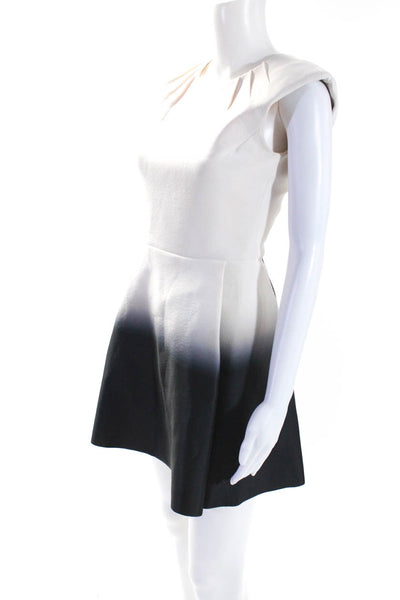 Maje Womens Sleeveless A Line Pleated Front Mini Dress White Black Size 1