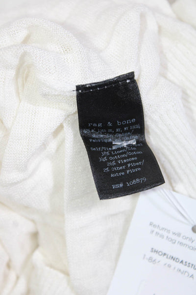 Rag & Bone Womens Long Sleeves Sweater White Cotton Blend Size Small
