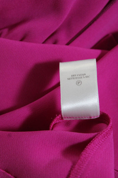 ALC Womens Crepe Puff Long Sleeve Crew Neck Shift Dress Fuschia Pink Size 2