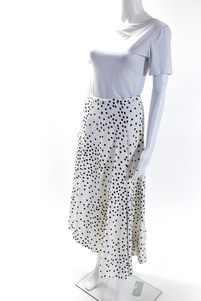 Stella McCartney Womens Polka Dot High Rise A-Line Maxi Skirt White Size 40