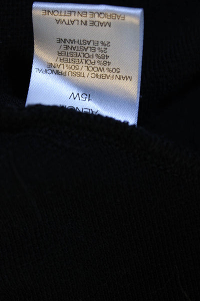 IRO Womens Aenor Long Sleeve Pique Knit Ruched Mini Sheath Dress Black FR 40
