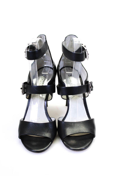 Michael Michael Kors Womens Open Toe Buckles Stilettos Heels Sandal Black Size 9