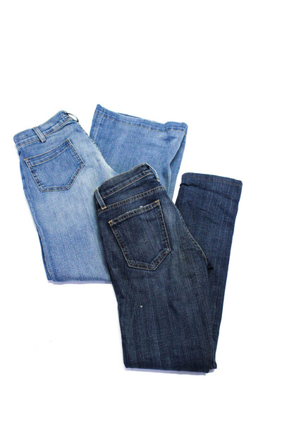 Current/Elliott Womens Medium Wash Mid Rise Wide Leg Jeans Blue Size 25 Lot 2