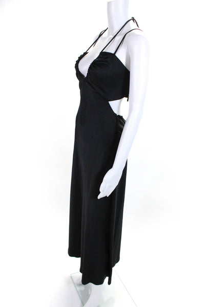 ALC Womens Sleeveless Halter Neck Cutout Maxi Dress Black Size 2