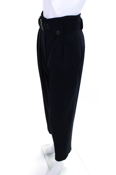 Cynthia Steffe Womens High Rise Belted Wide Leg Vintage Pants Navy Blue Size 4