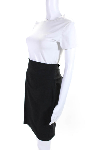 Eileen Fisher Womens Elastic Waistband Knee Length Pencil Skirt Gray Size Small