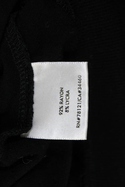 Eileen Fisher Womens Jersey Knit Short Batwing Sleeve Blouse Top Black Size XS