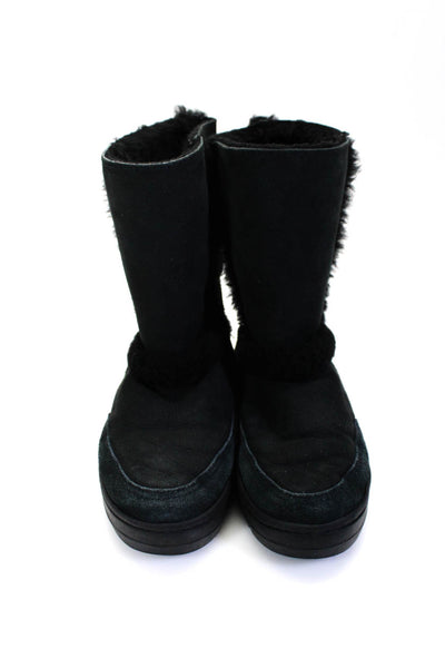 UGG Australia Womens Sheepskin Sundance Short Revival Ankle Boots Black Size 8