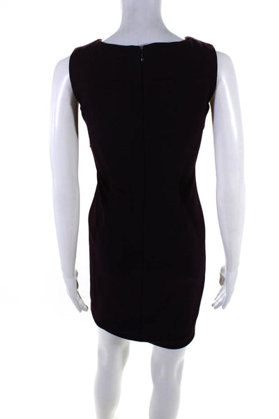 Calvin Klein Womens Pleated Asymmetrical Sleeveless Zip Up Dress Purple Size 0P