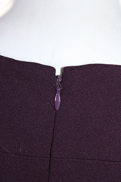 Calvin Klein Womens Pleated Asymmetrical Sleeveless Zip Up Dress Purple Size 0P