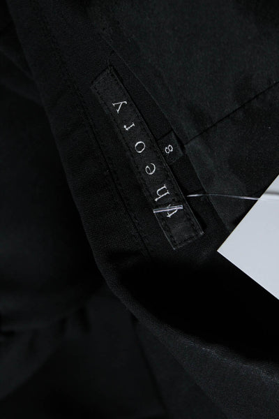 Theory Womens Black Wool One Button Long Sleeve Blazer Jacket Size 8
