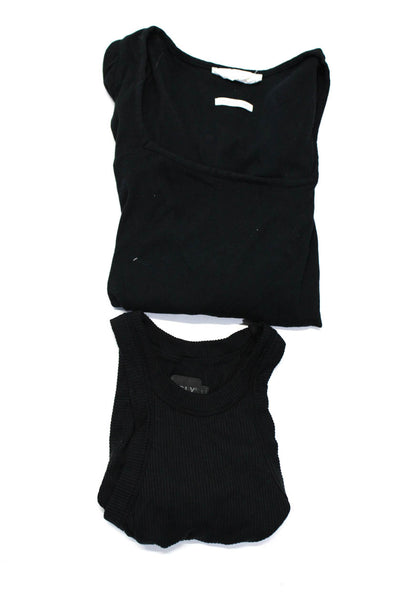 WSLY Ba&sh Womens Sleeveless Ribbed Cropped Tank Top Shirts Black Size S 0 Lot 2