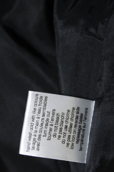 Raoul Womens Brocade Leaf Print Full Zip Bomber Jacket Black Size S