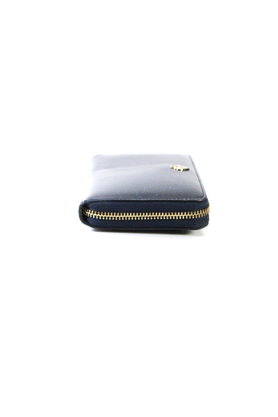Kate Spade New York Womens Blue Glittery Zip Long Wallet