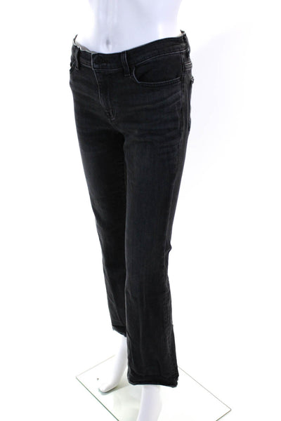 Nili Lotan Womens Mid Rise Ankle Flare Jeans Pants Dark Gray Size 28