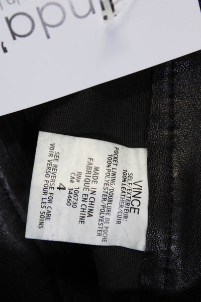 Vince Womens Buttoned Zipped Slip-On Skinny Leg Dress Pants Black Size 4