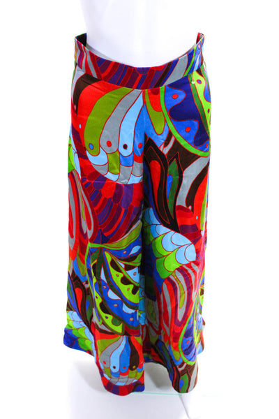 Rianna + Nina Womens Abstract Print Back Zipped Wide Leg Pants Multicolor Size S