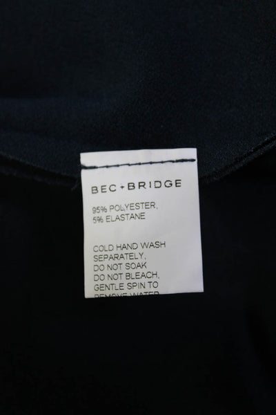 Bec & Bridge Womens Elastic Asymmetrical Hem Slip-On Pencil Skirt Navy Size 4