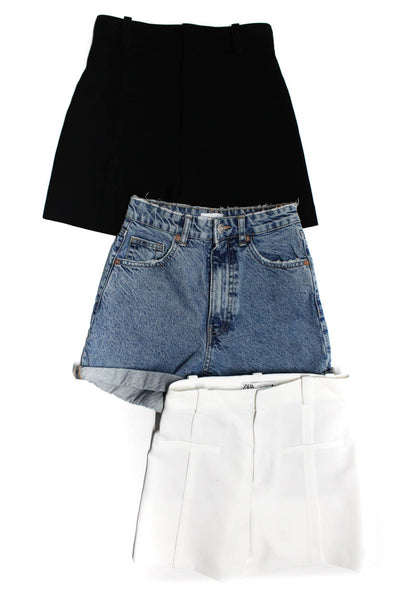 Zara Womens Blue Medium Wash High Rise Cuff Mini Denim Shorts Size 2 XS Lot 3