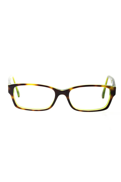 Coach Womens Tortoise Shell Print Rectangular Frame Eyeglasses Green