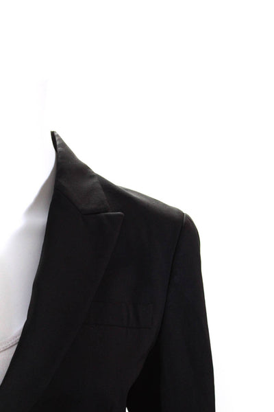 Theory Women's Long Sleeves Lined Collared One Button Blazer Black Size 4