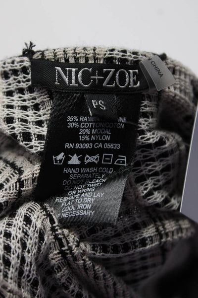 Nic + Zoe Womens Knit Cotton Blend Elastic Waist Flare Skirt Black Size PS