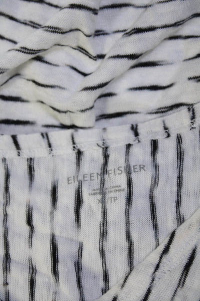 Eileen Fisher Women's V-Neck Sleeveless Slit Hem Mini Dress Stripe Size XS