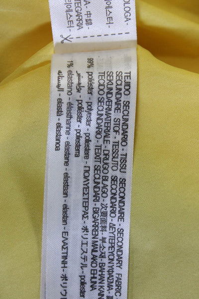 Zara Womens Black/Yellow Mock Neck Double Zip Long Sleeve Puffer Coat Size L
