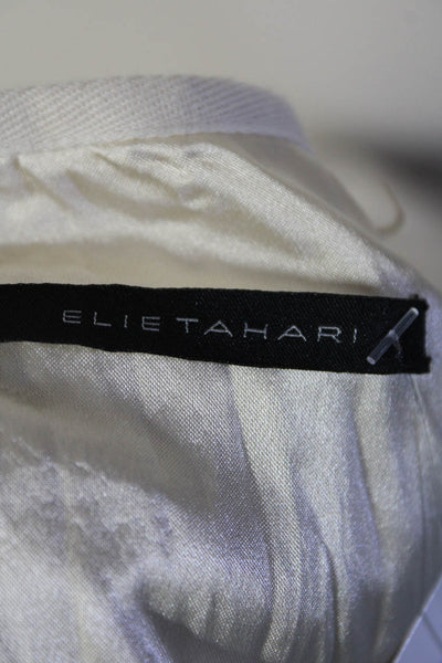 Elie Tahari Womens Lace Trim Pleated Tiered Full Midi Skirt Beige Pink Size 2