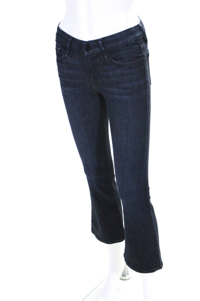Frame Denim Womens Le Crop Mini Bootcut Mid Rise Dark Wash Jeans Blue Size 24